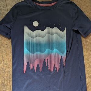 Kids Graphic Tee - Navy with Multicolor Design